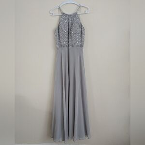 Adrianna Papell Gray Beaded Dress